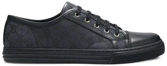 Gucci GG Canvas Low 'Grey Black' - Size 4.5UK