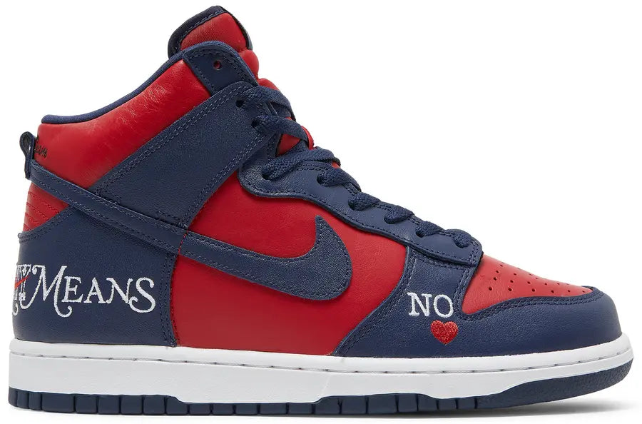 Nike Supreme x Dunk High SB 'By Any Means - Red Navy' - Size 9.5